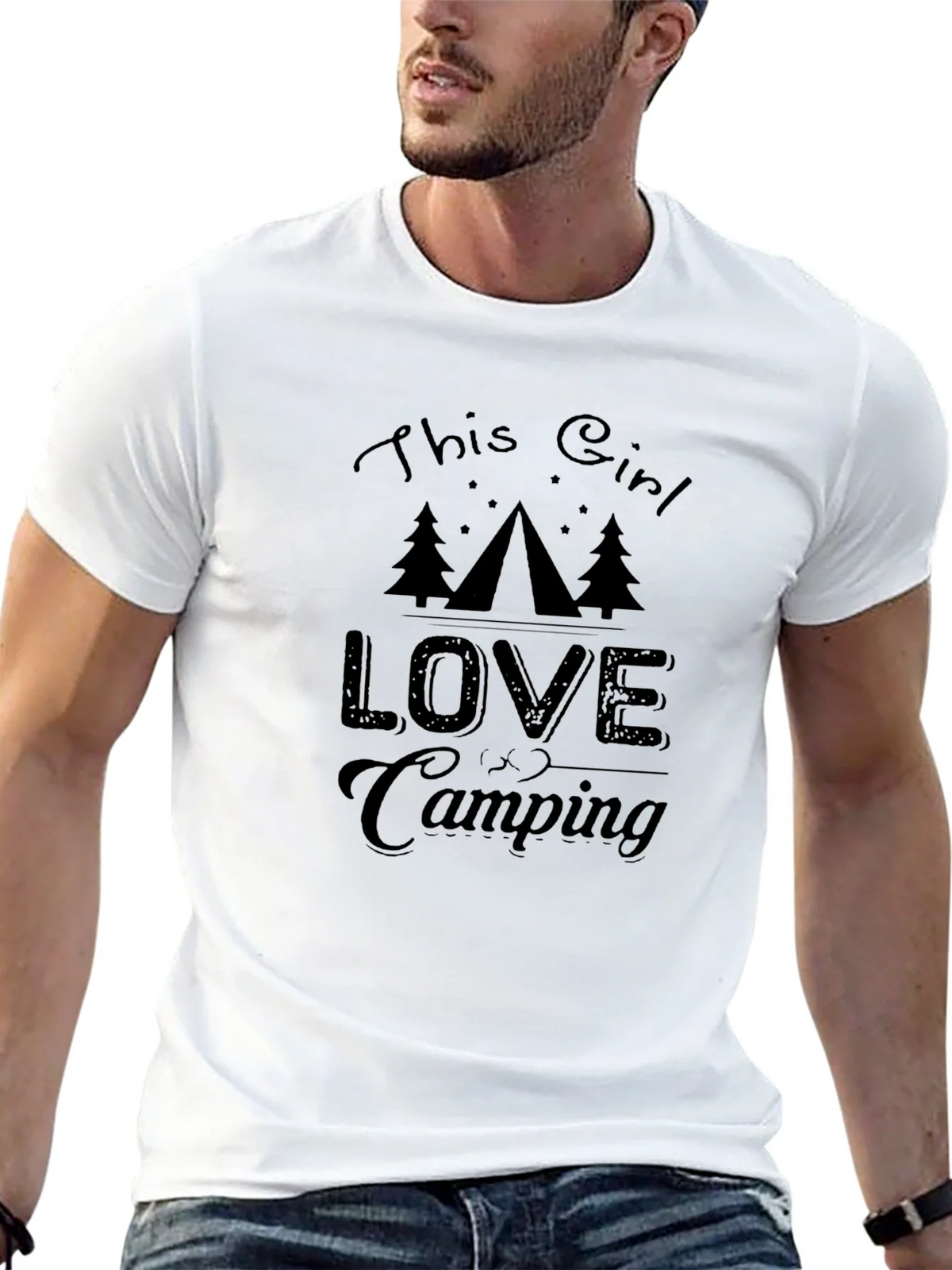 This Girl Loves Camping Graphic Tee - Black product image 1