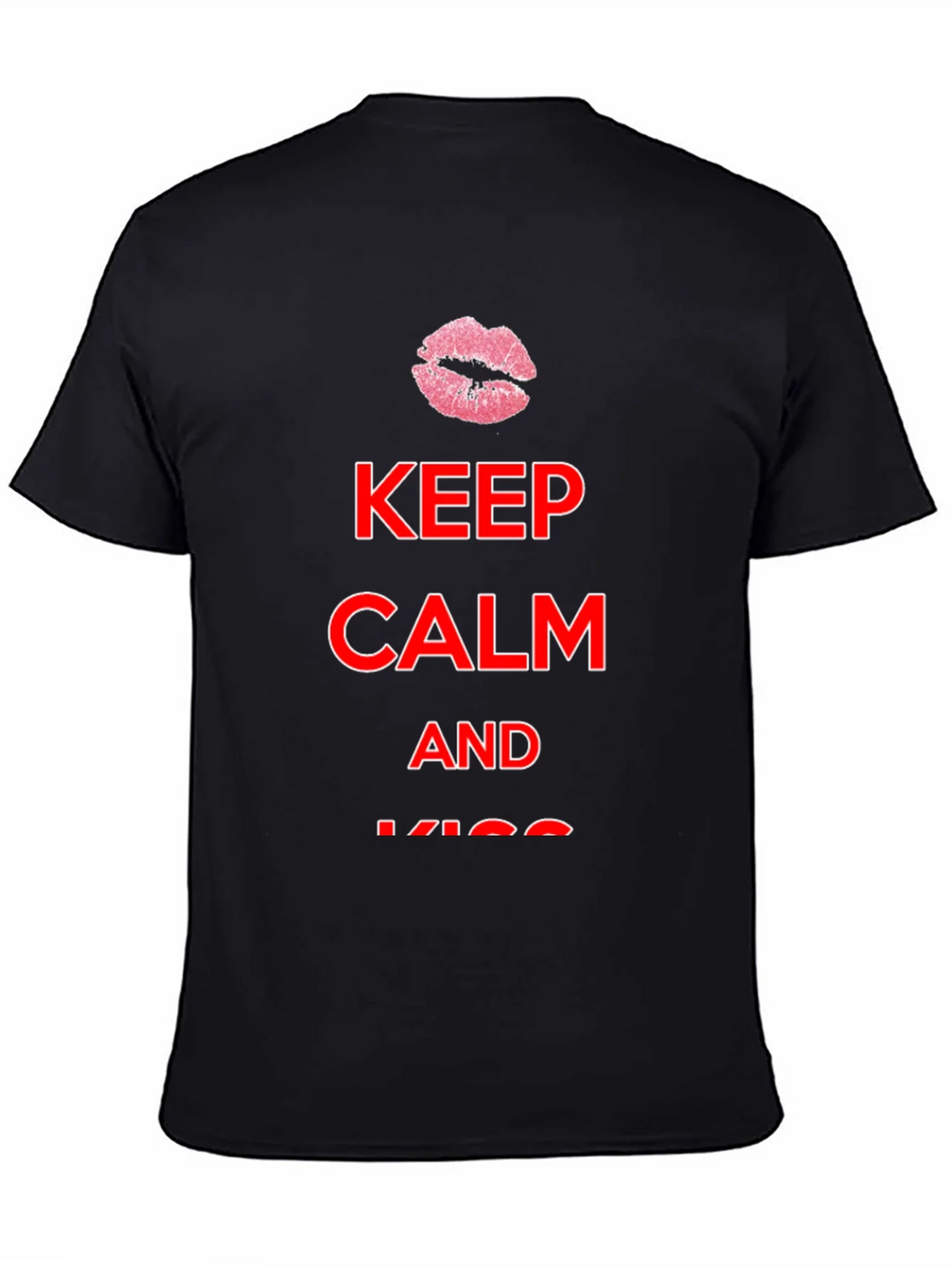 Keep Calm Kiss Mens Black Tee product image 4