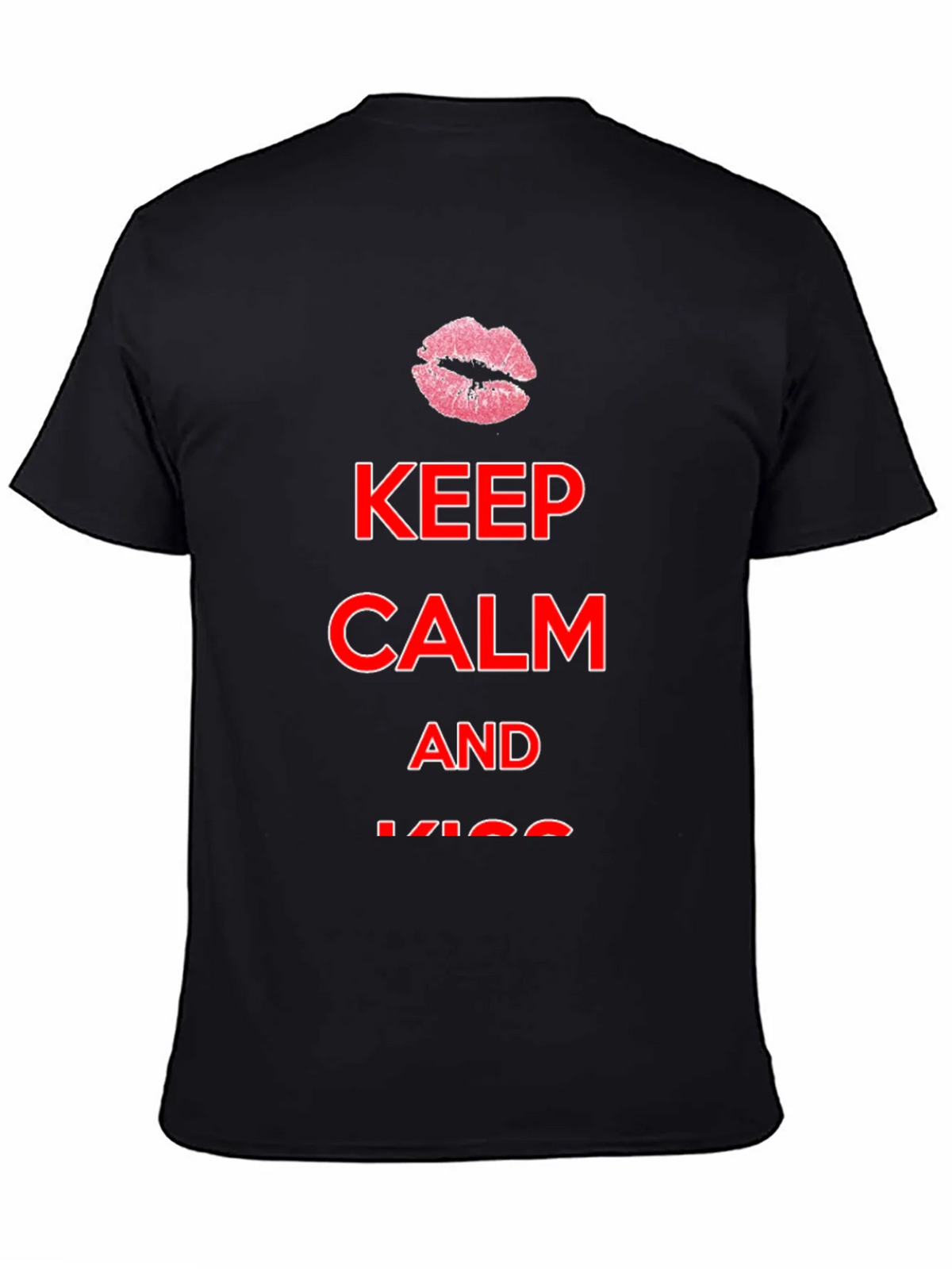 Keep Calm Kiss Mens Black Tee product image 4