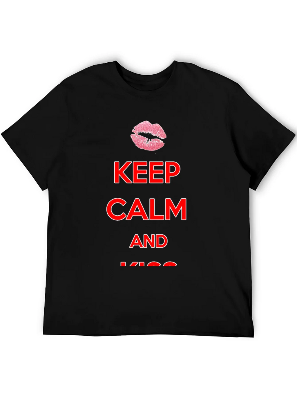 Keep Calm Kiss Mens Black Tee product image 5