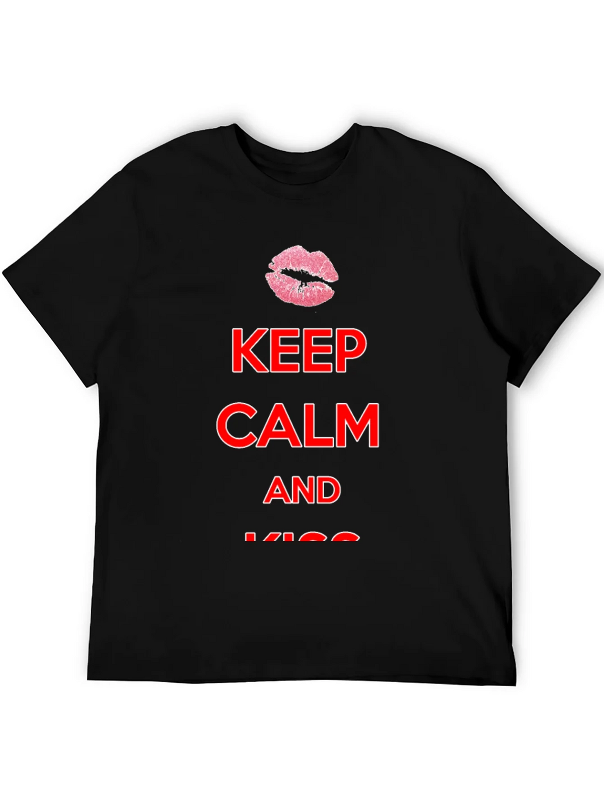Keep Calm Kiss Mens Black Tee product image 5