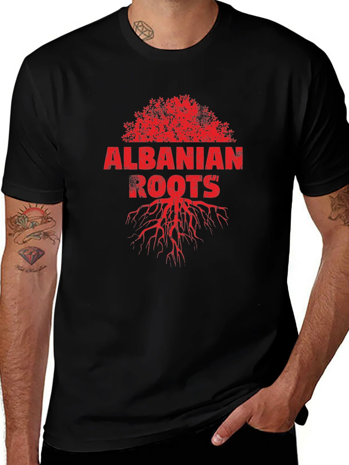 Albanian Roots Graphic Tee - Black product image 1