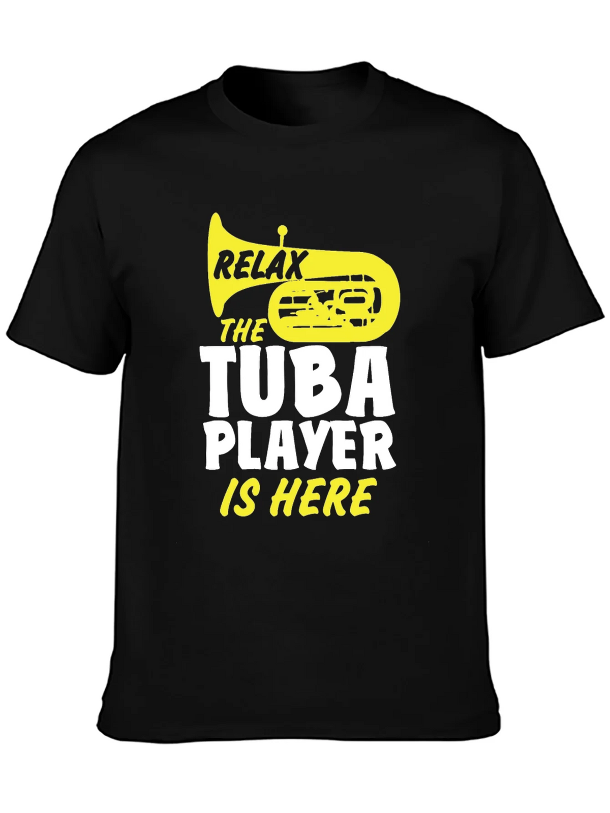 Relax Tuba Player Is Here Black Graphic Tee product image 3