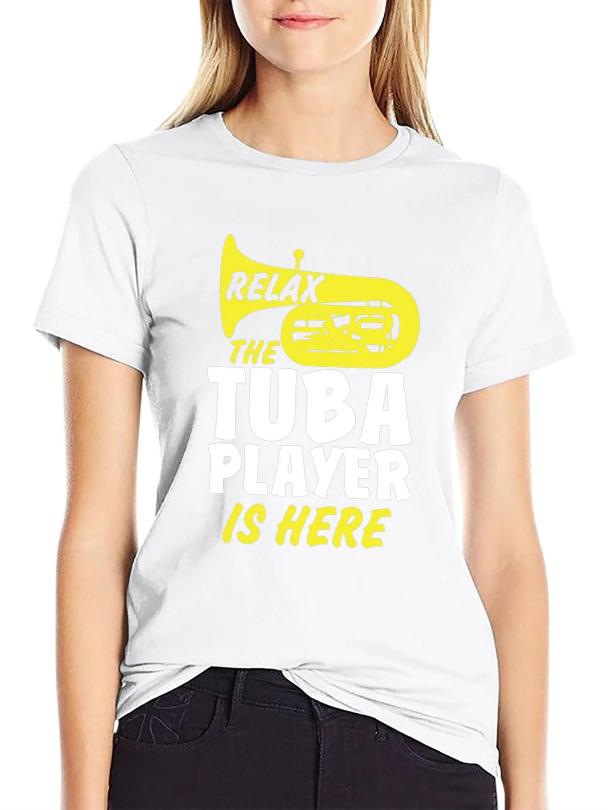 Relax Tuba Player Is Here Black Graphic Tee product image 8