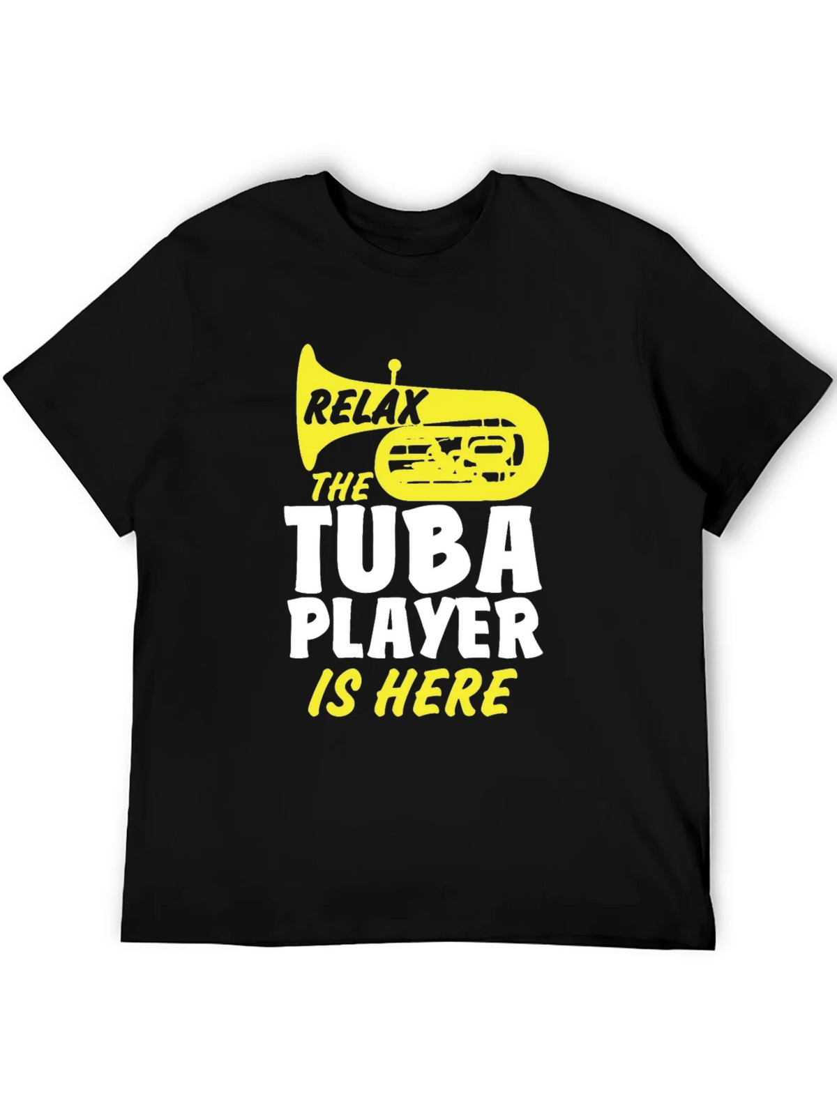 Relax Tuba Player Is Here Black Graphic Tee product image 5