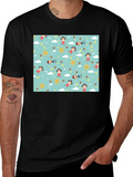 Cartoon Print Black Cotton Tee product image 1