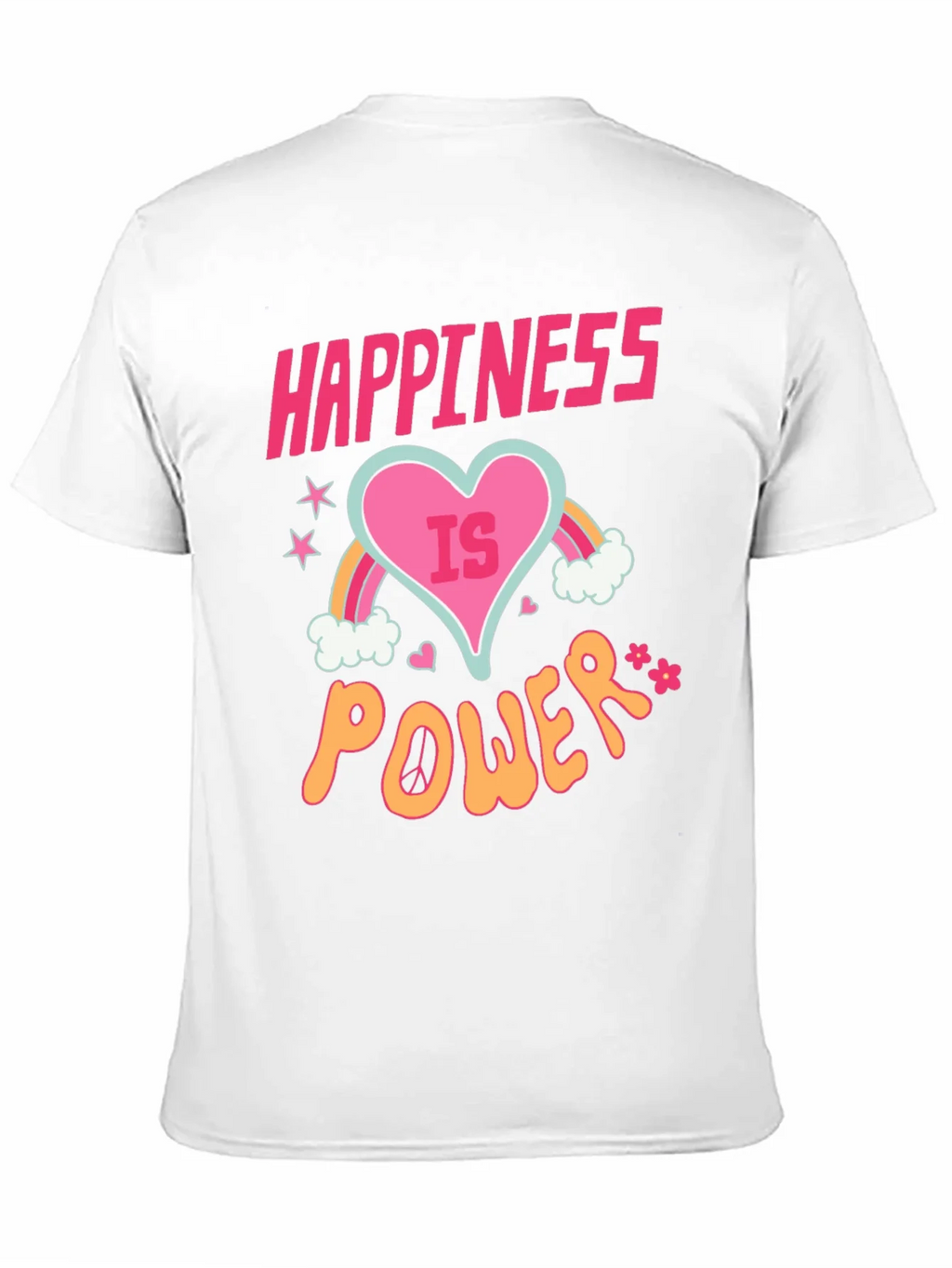 Happiness is Power Black Graphic T-Shirt product image 10