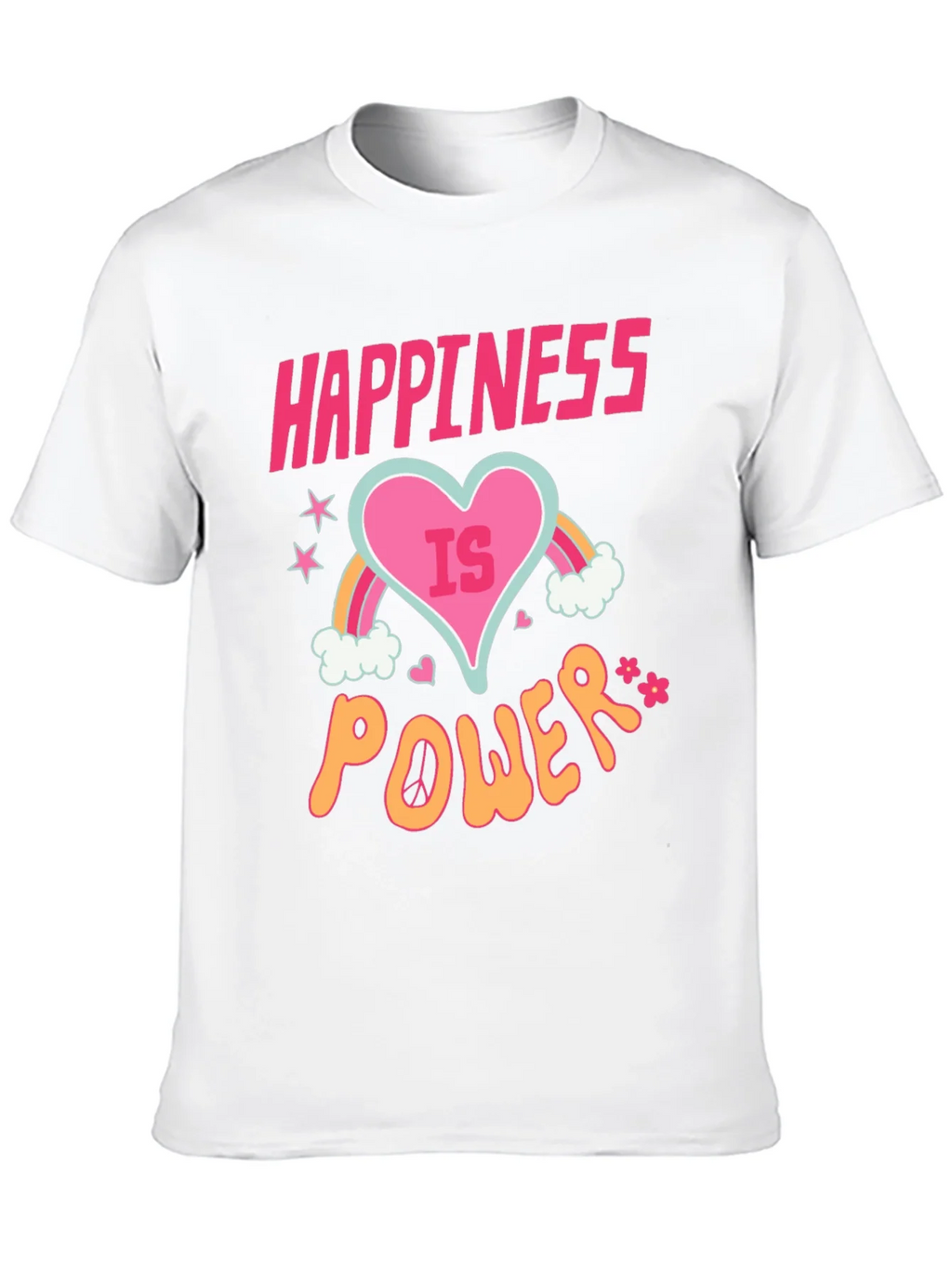 Happiness is Power Black Graphic T-Shirt product image 9