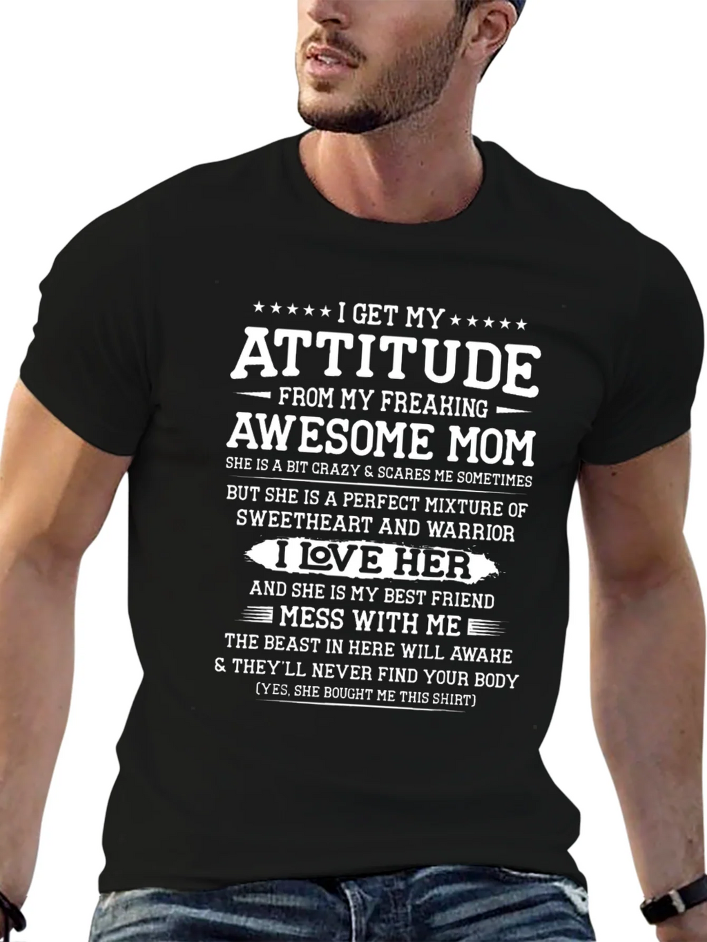 Attitude From Awesome Mom Graphic T-Shirt product image 6