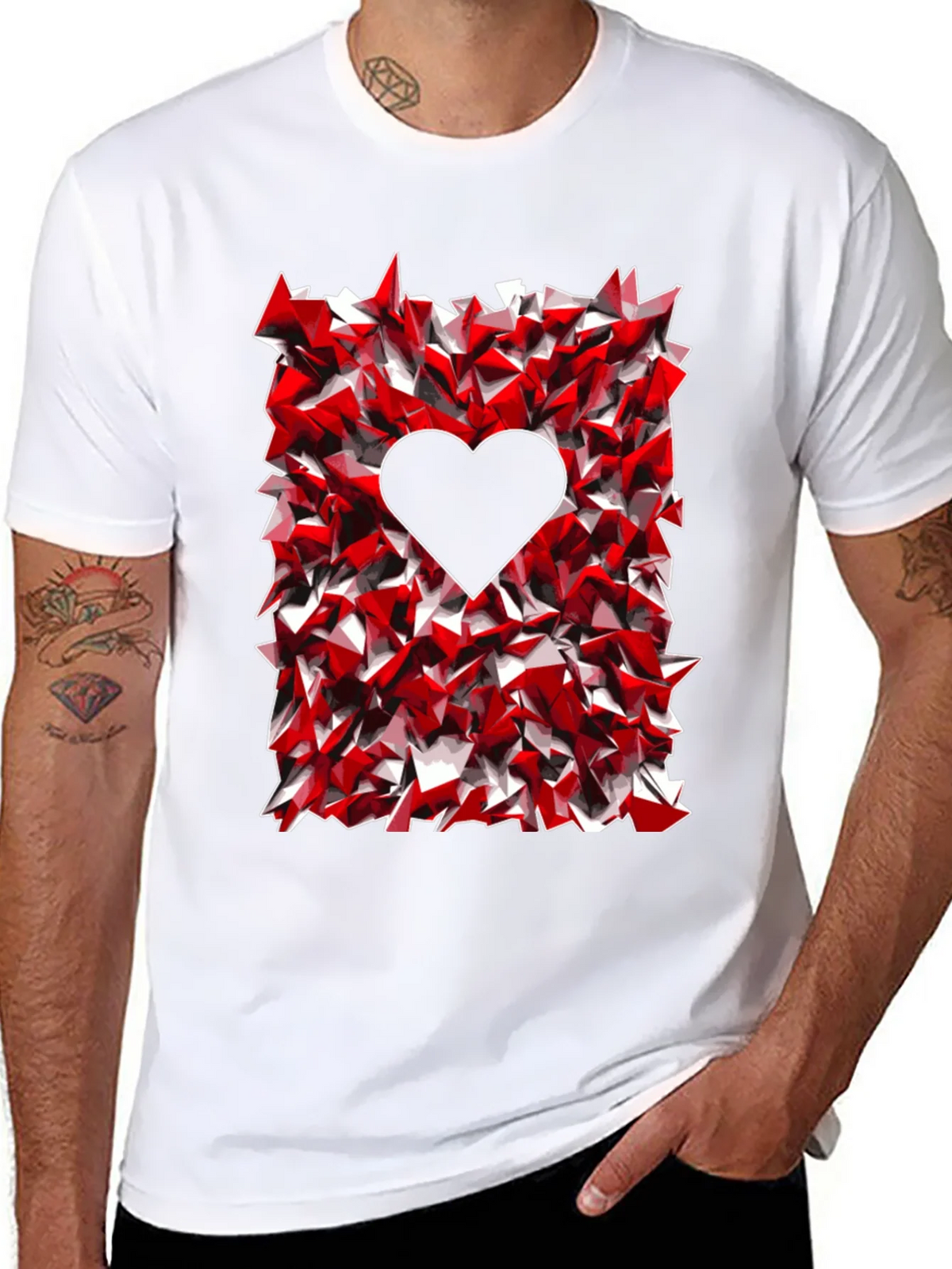 Geometric Heart Graphic Tee - Black product image 7