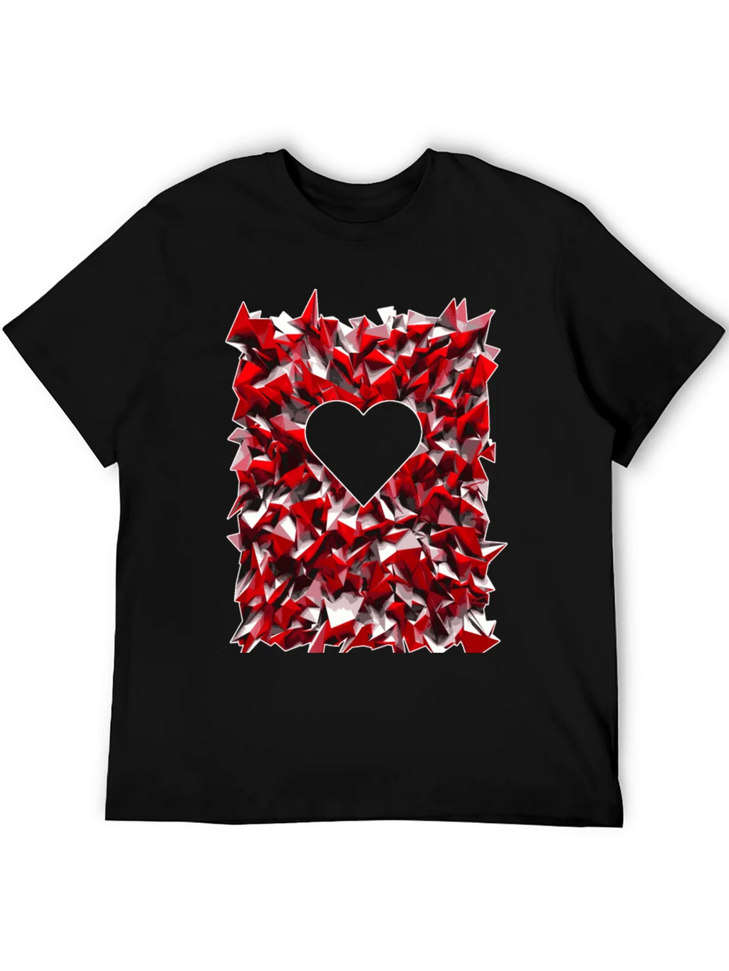 Geometric Heart Graphic Tee - Black product image 5