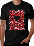 Geometric Heart Graphic Tee - Black product image 1