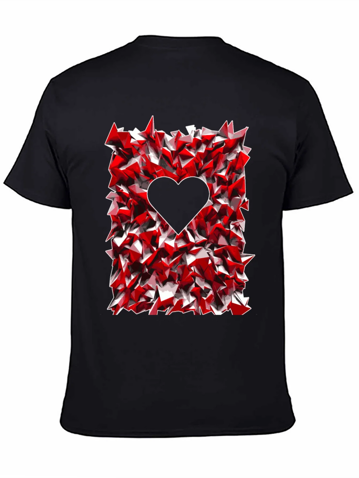 Geometric Heart Graphic Tee - Black product image 4