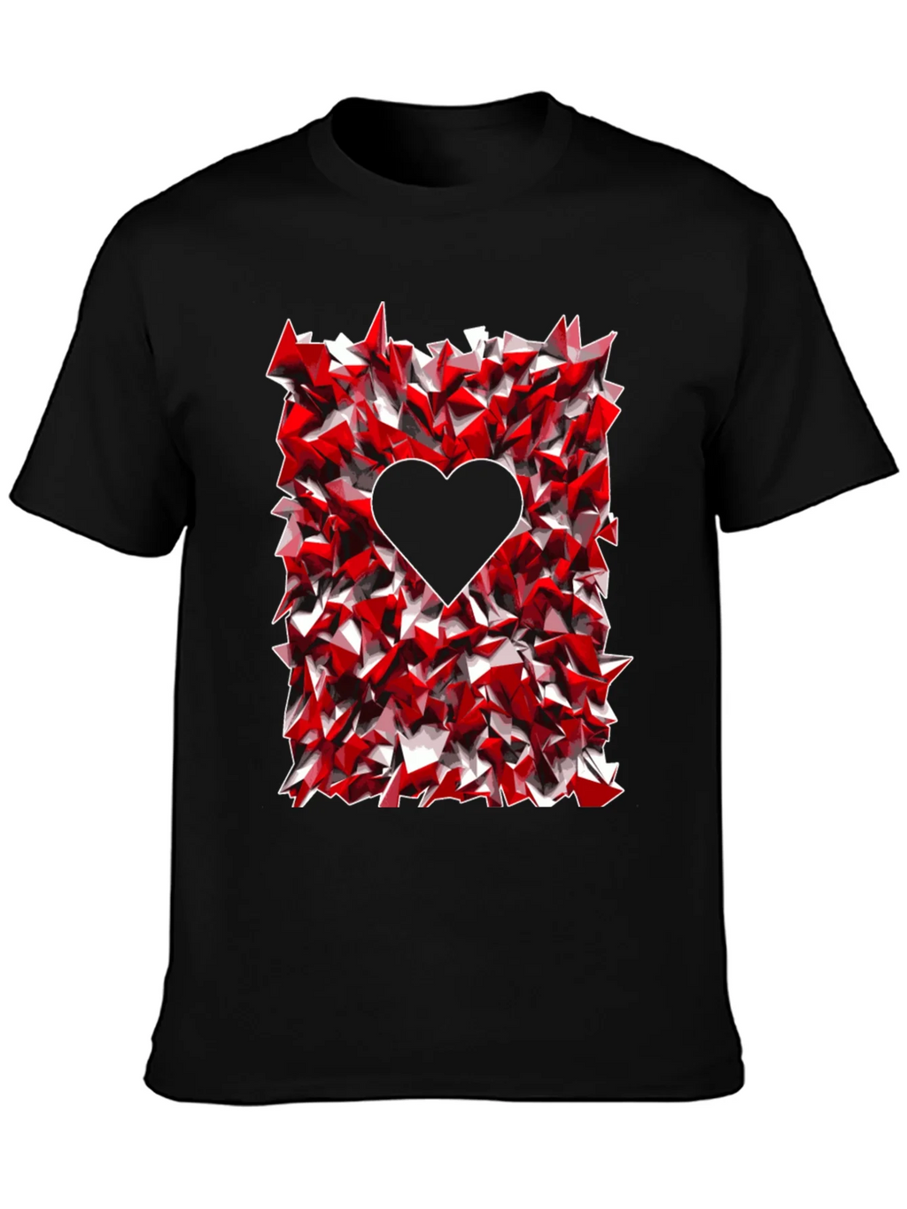 Geometric Heart Graphic Tee - Black product image 3
