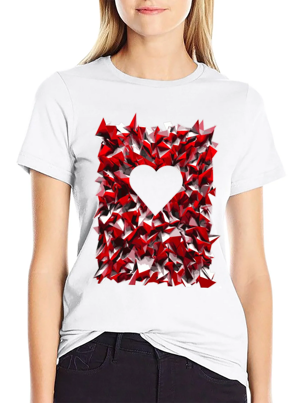 Geometric Heart Graphic Tee - Black product image 8