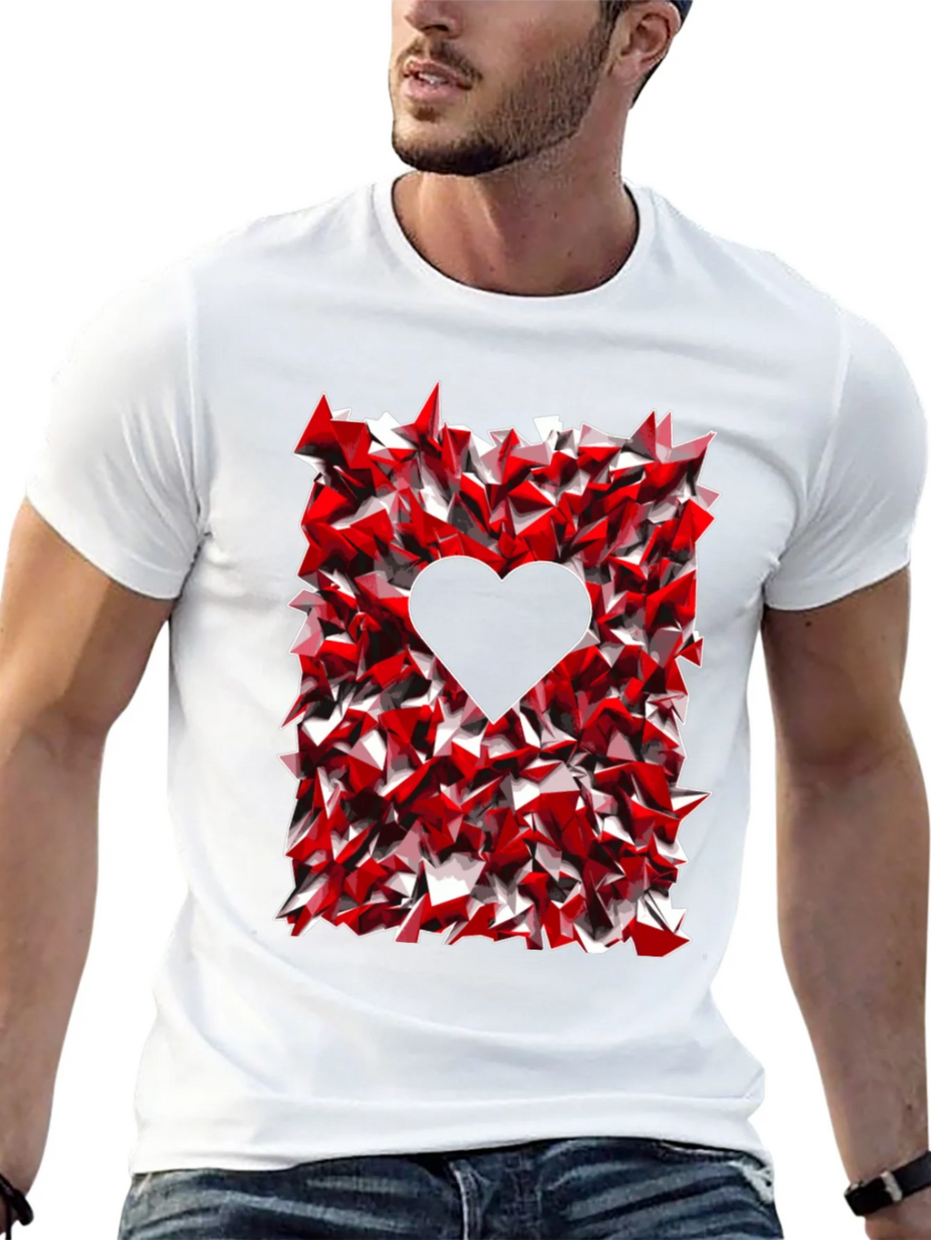 Geometric Heart Graphic Tee - Black product image 12