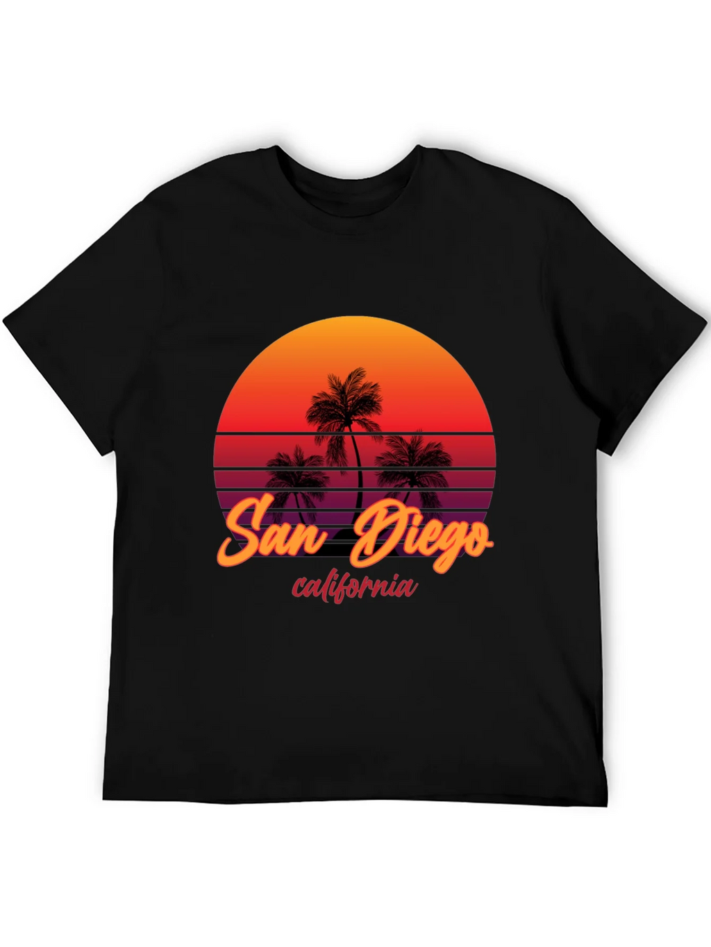San Diego California Palm Sunset Graphic Tee product image 5