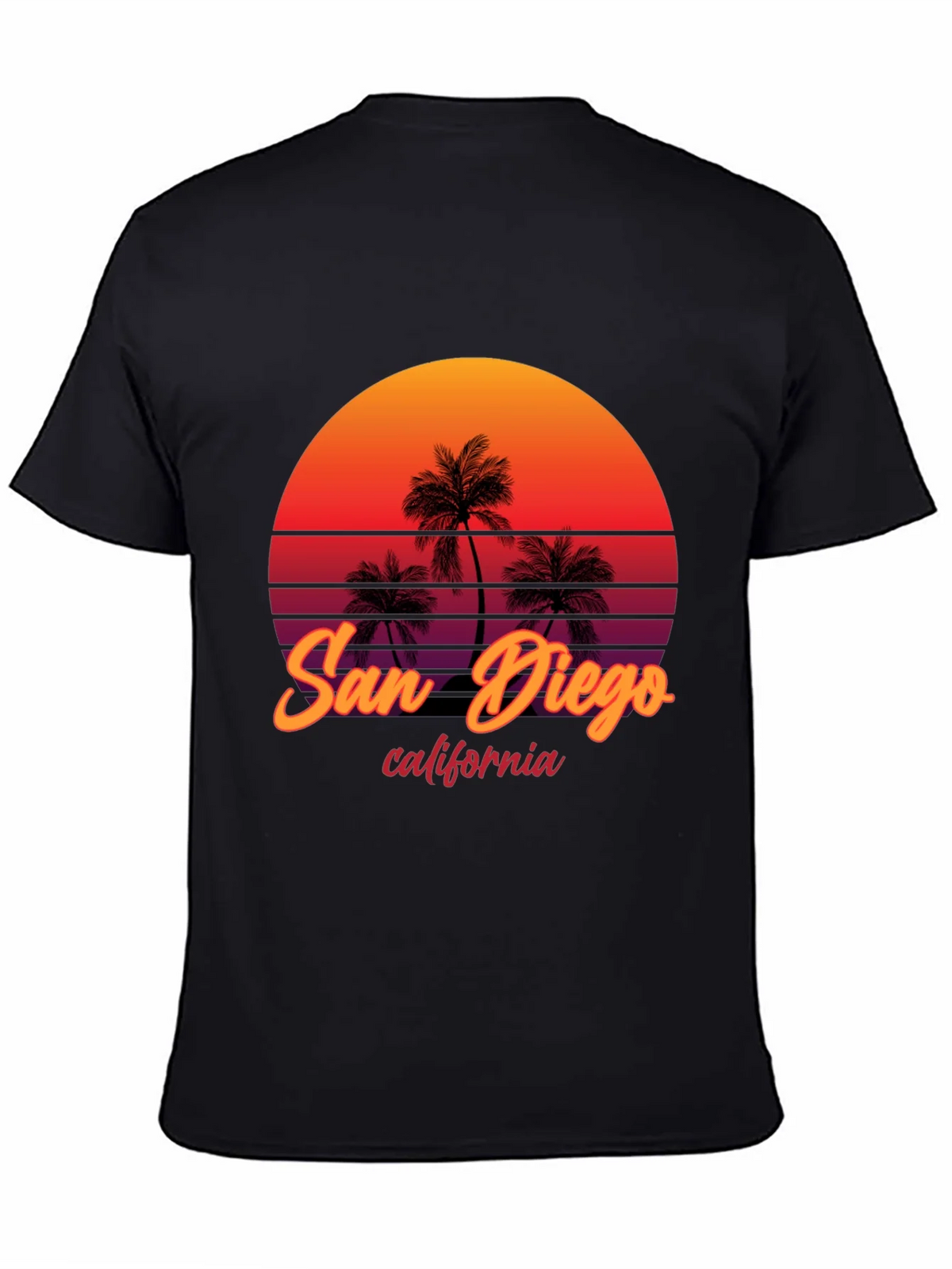San Diego California Palm Sunset Graphic Tee product image 4