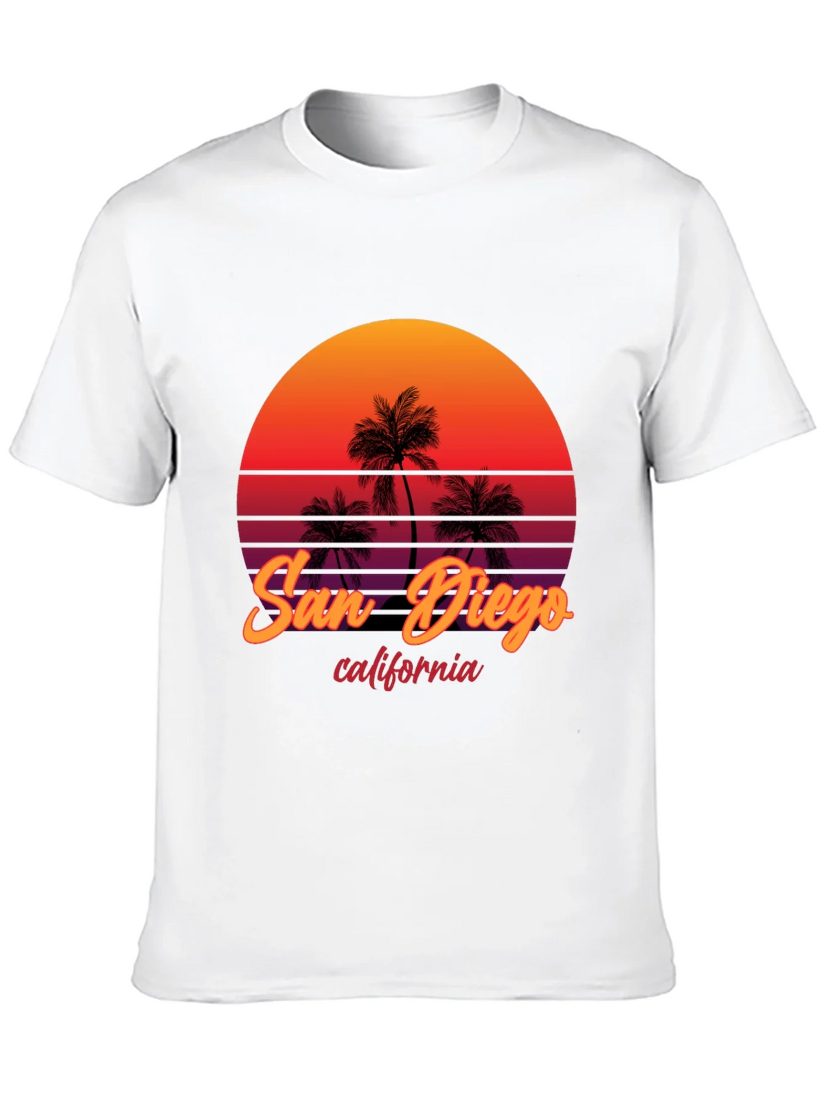 San Diego California Palm Sunset Graphic Tee product image 8