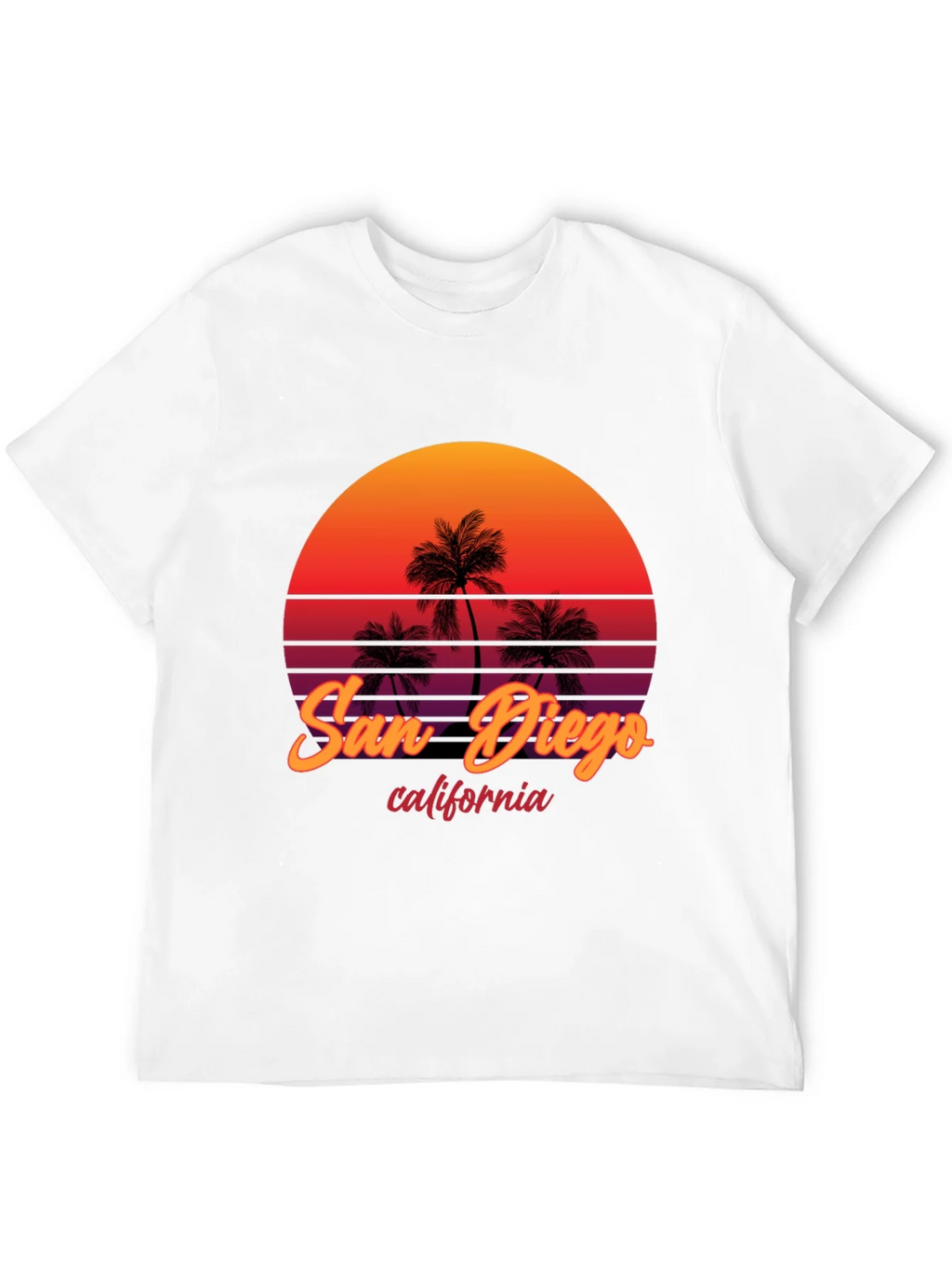 San Diego California Palm Sunset Graphic Tee product image 9