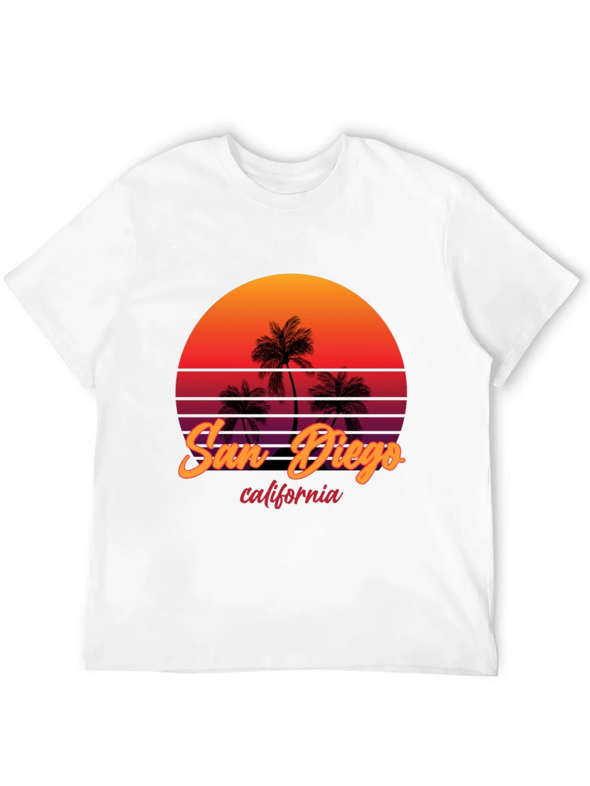 San Diego California Palm Sunset Graphic Tee product image 9