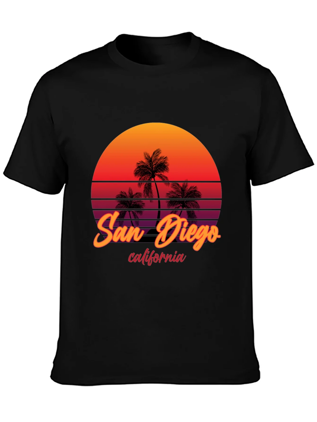 San Diego California Palm Sunset Graphic Tee product image 3