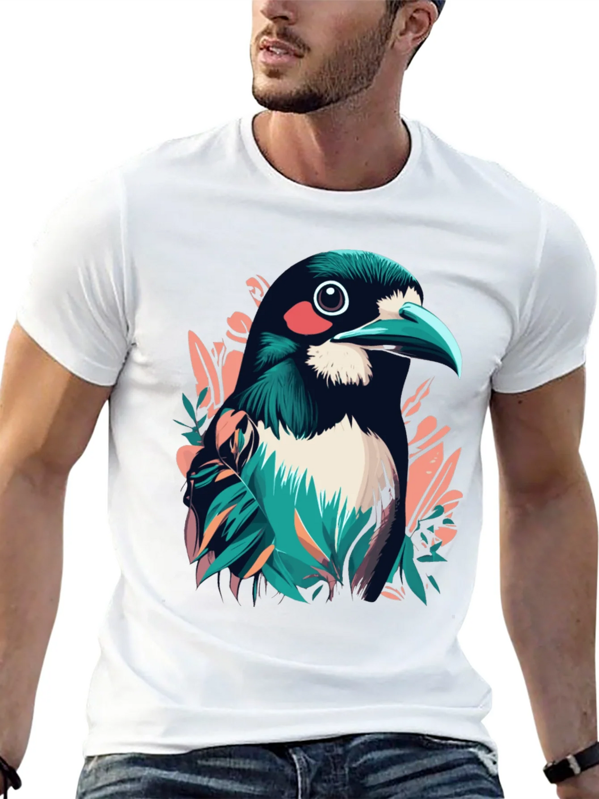 Bird Graphic Tee - Stylish Mens Black T-Shirt product image 12
