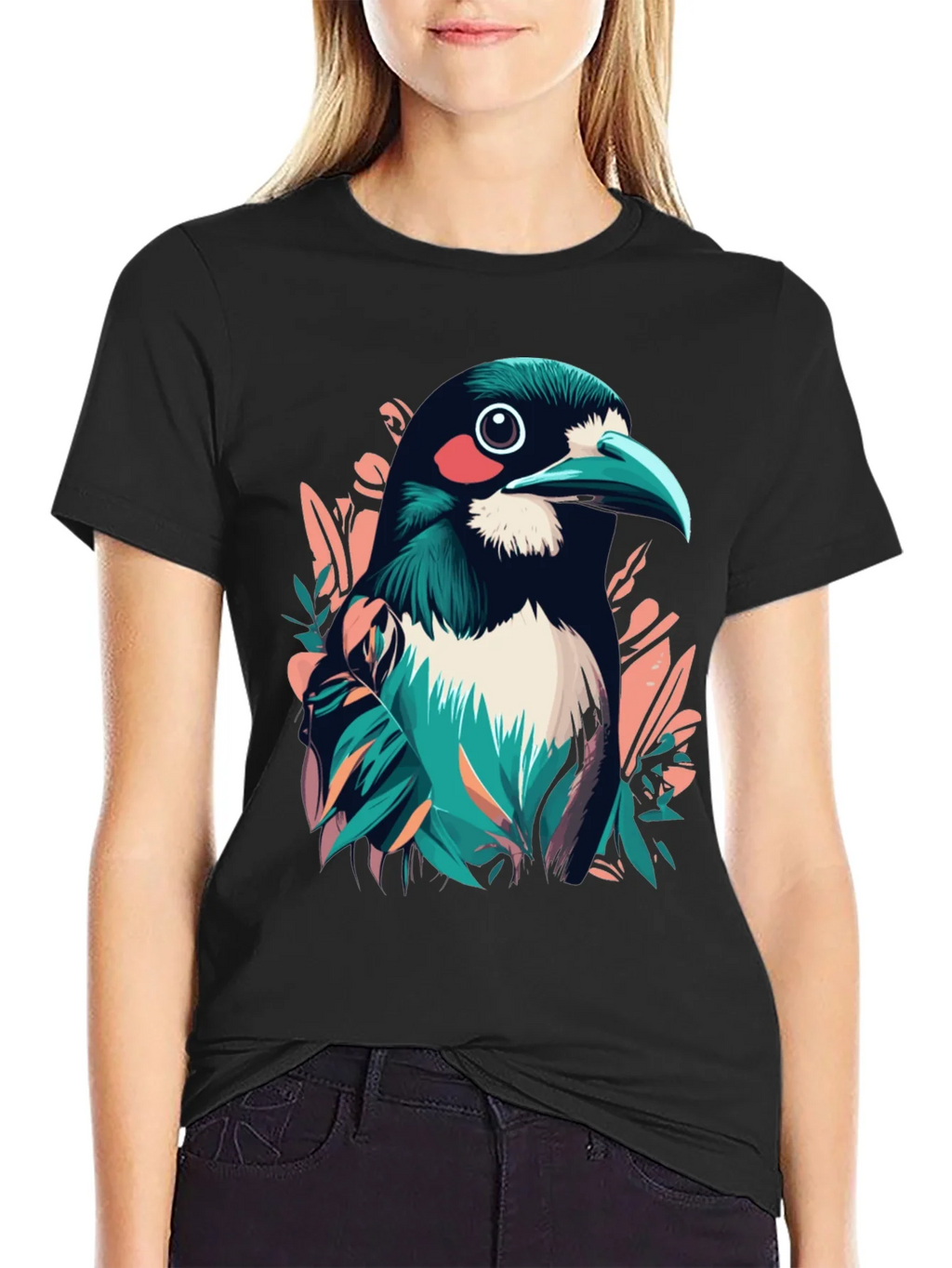 Bird Graphic Tee - Stylish Mens Black T-Shirt product image 2