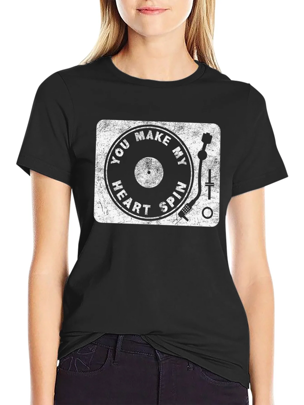 You Make My Heart Spin T-Shirt Vinyl Record Player product image 2