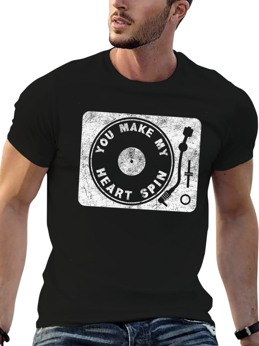 You Make My Heart Spin T-Shirt Vinyl Record Player product image 6