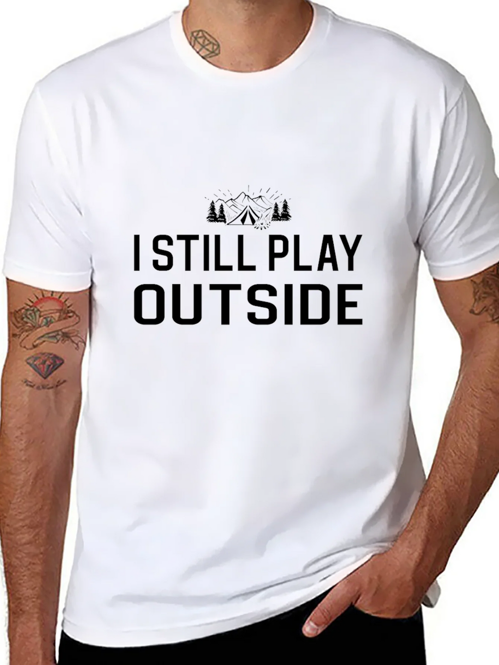 I Still Play Outside Black T-Shirt product image 7