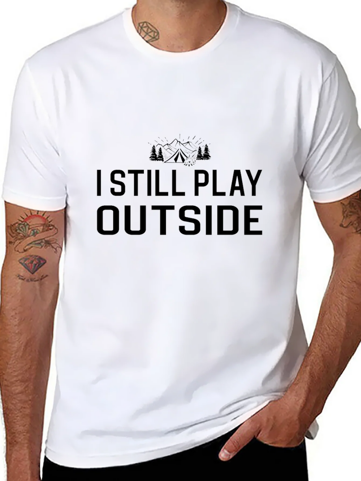 I Still Play Outside Black T-Shirt product image 7