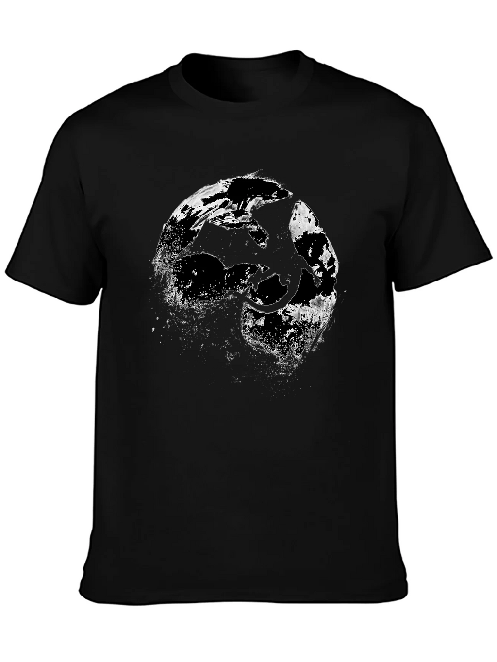 Dragon Silhouette Graphic Black T-Shirt product image 3