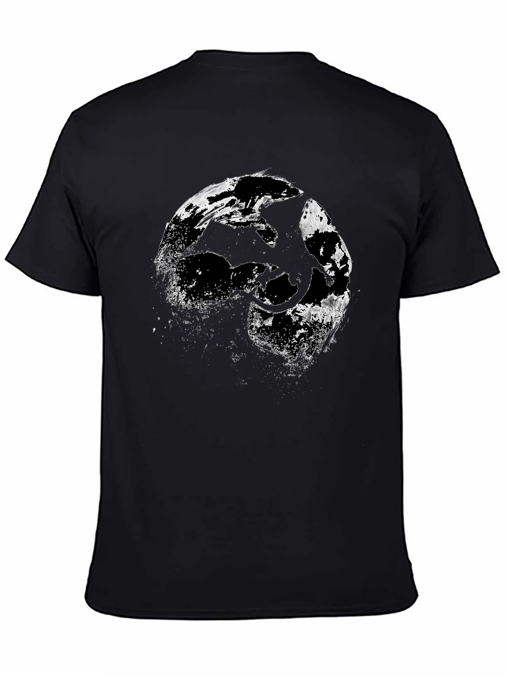 Dragon Silhouette Graphic Black T-Shirt product image 4