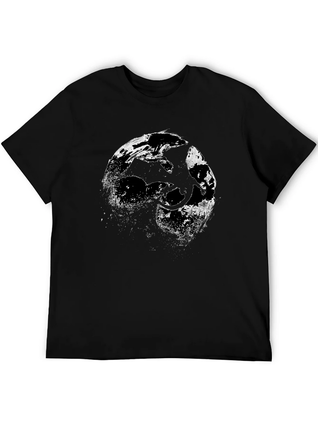Dragon Silhouette Graphic Black T-Shirt product image 5