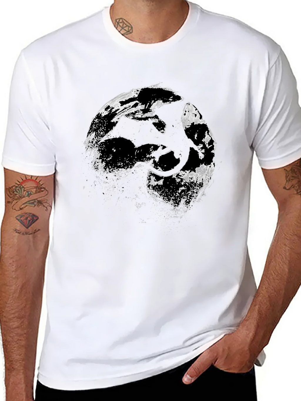 Dragon Silhouette Graphic Black T-Shirt product image 7