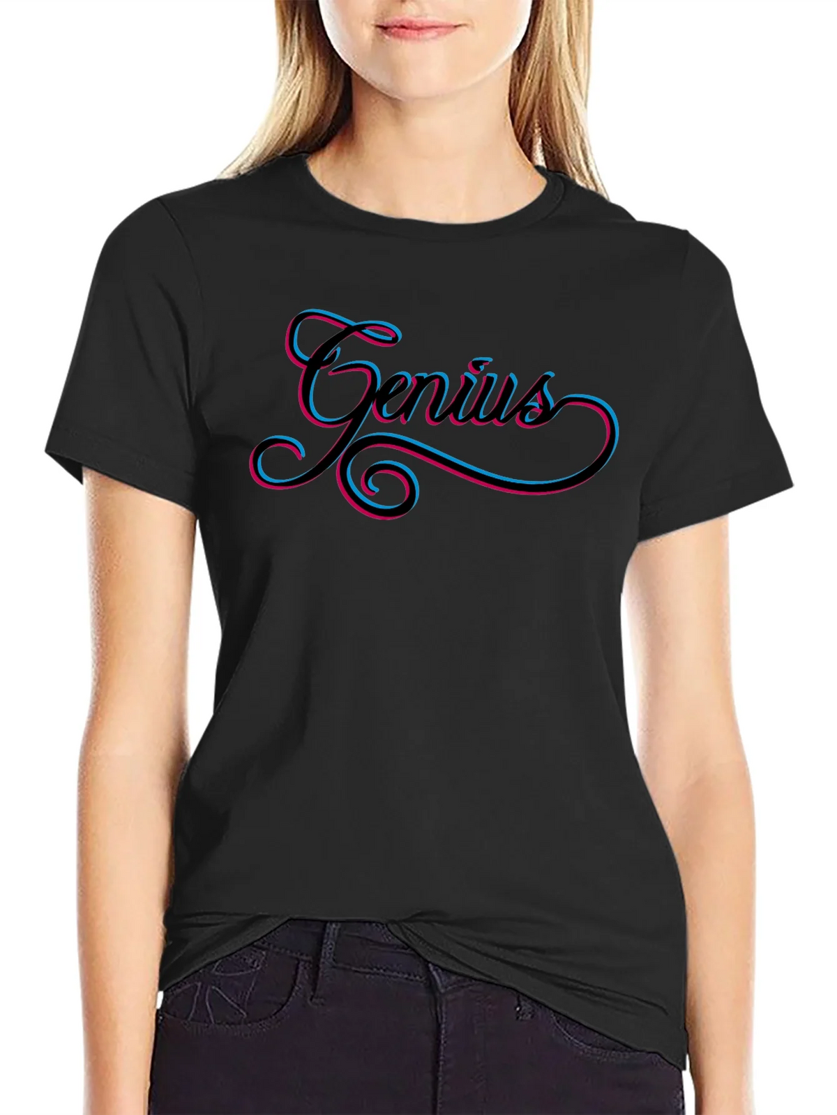 Genius Black T-Shirt - Stylish Mens Graphic Tee product image 2