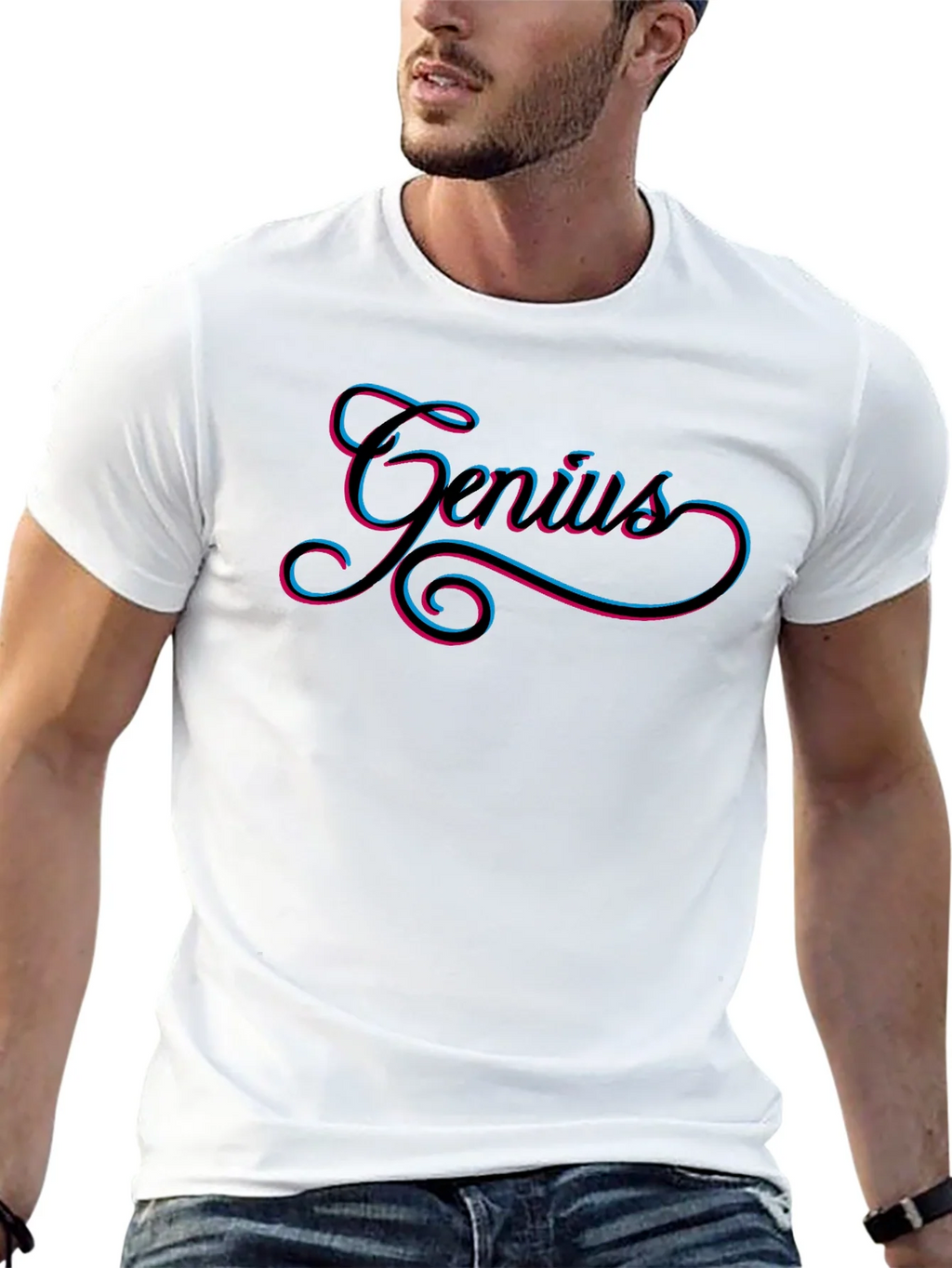 Genius Black T-Shirt - Stylish Mens Graphic Tee product image 12