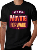 Motivational T-Shirt: Keep Moving Forward Black Tee product image 1
