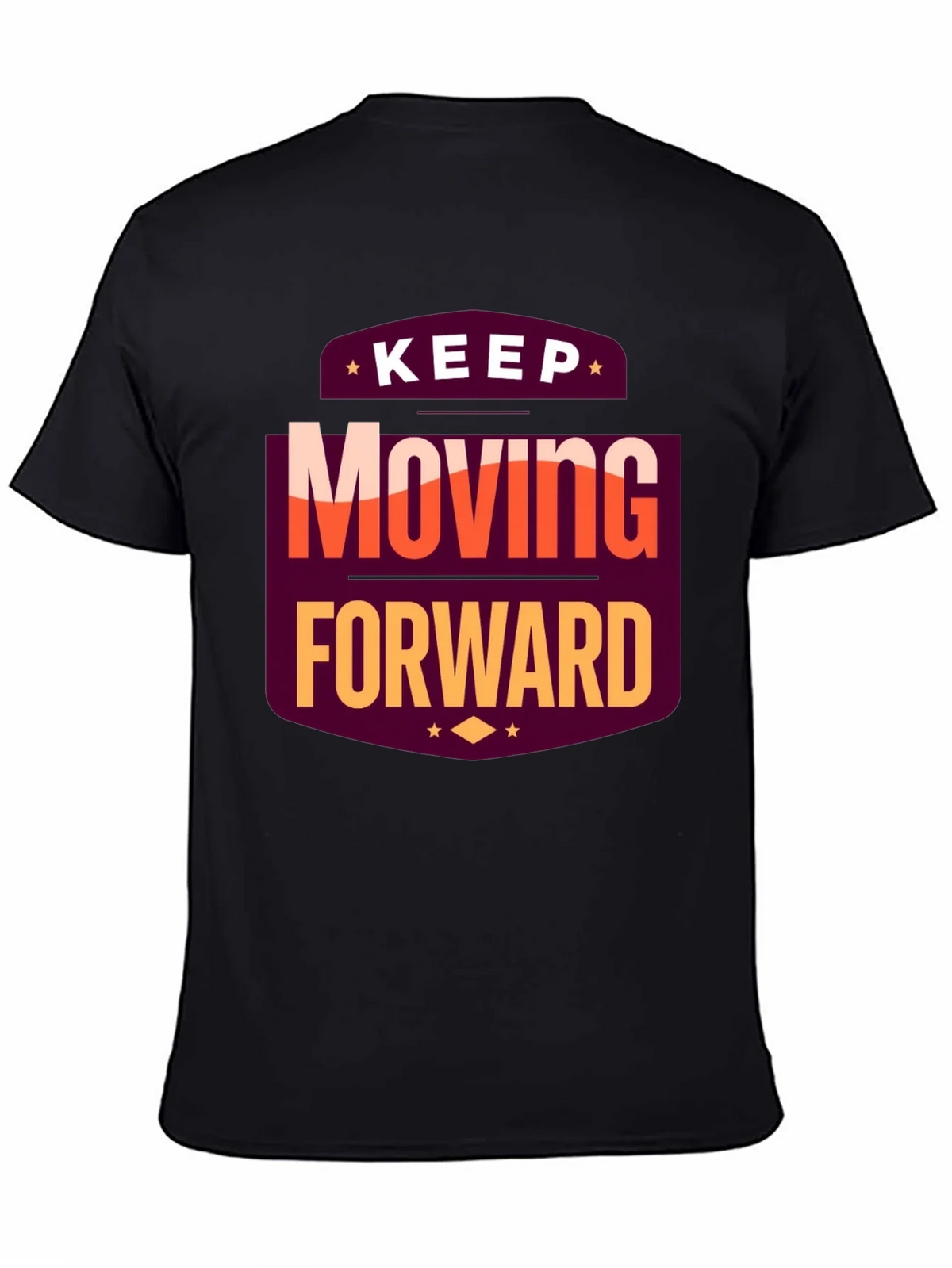 Motivational T-Shirt: Keep Moving Forward Black Tee product image 4