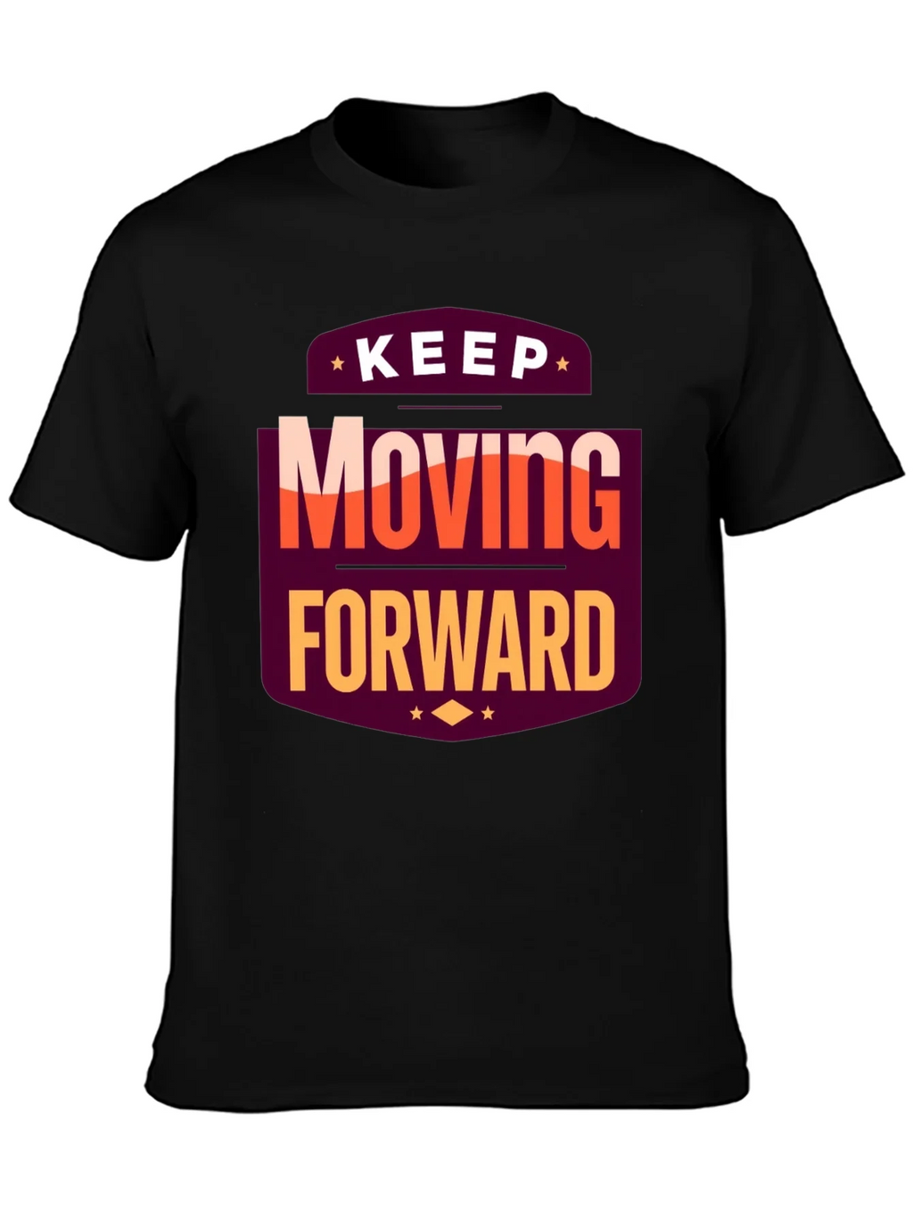 Motivational T-Shirt: Keep Moving Forward Black Tee product image 3