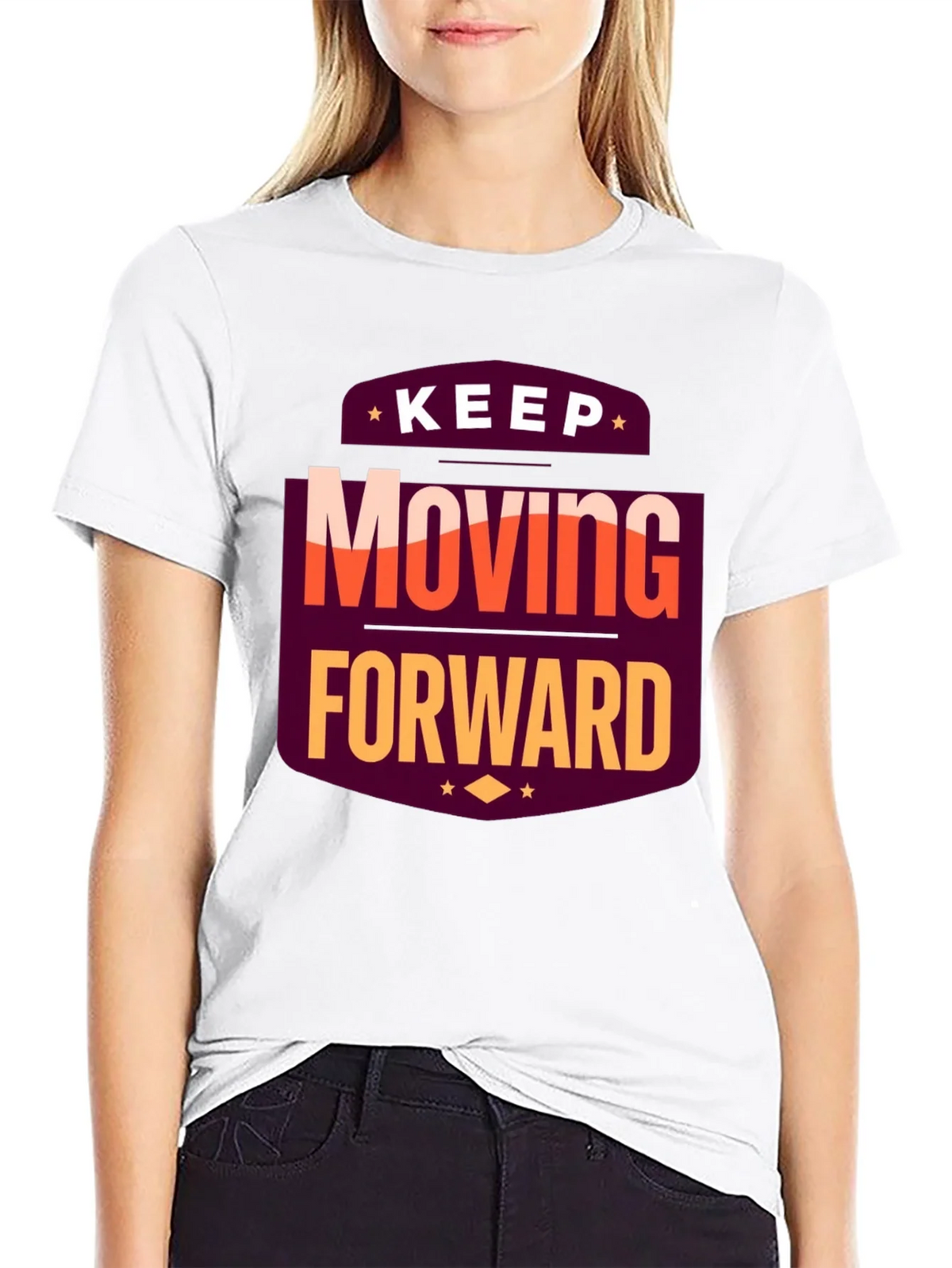 Motivational T-Shirt: Keep Moving Forward Black Tee product image 8