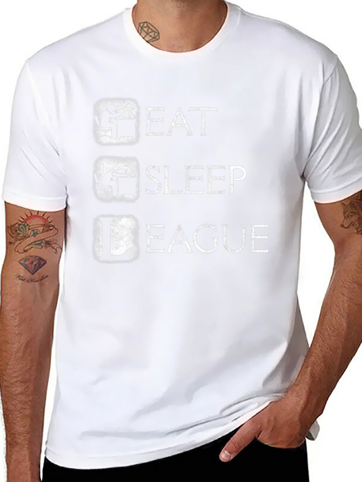 Eat Sleep League Gamer T-Shirt - Black Cotton Tee product image 3