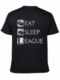 Eat Sleep League Gamer T-Shirt - Black Cotton Tee product image 1