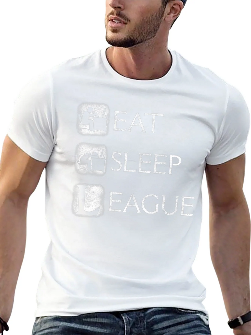 Eat Sleep League Gamer T-Shirt - Black Cotton Tee product image 5