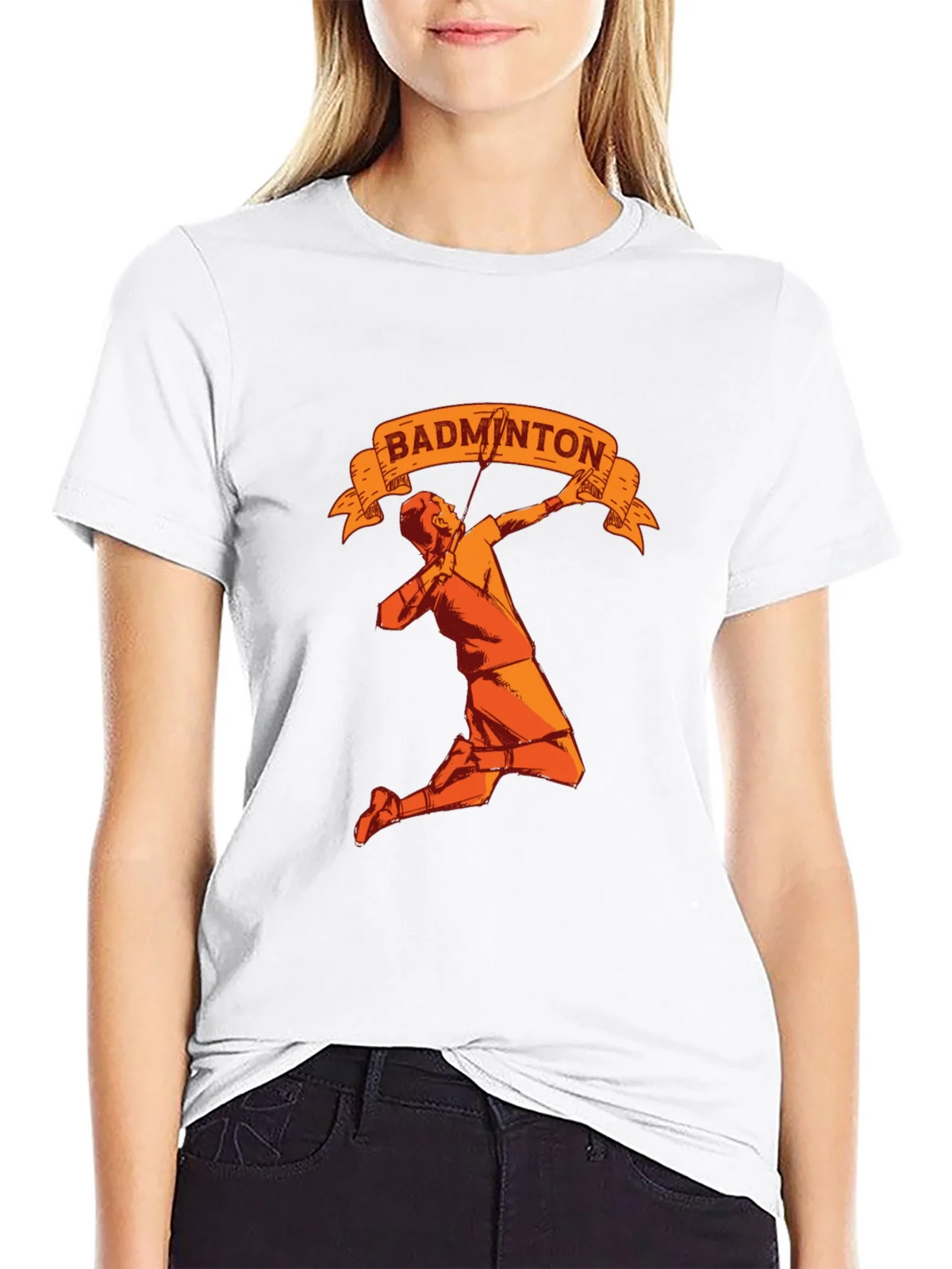 Badminton Player Graphic Tee - Sporty Black T-Shirt product image 8