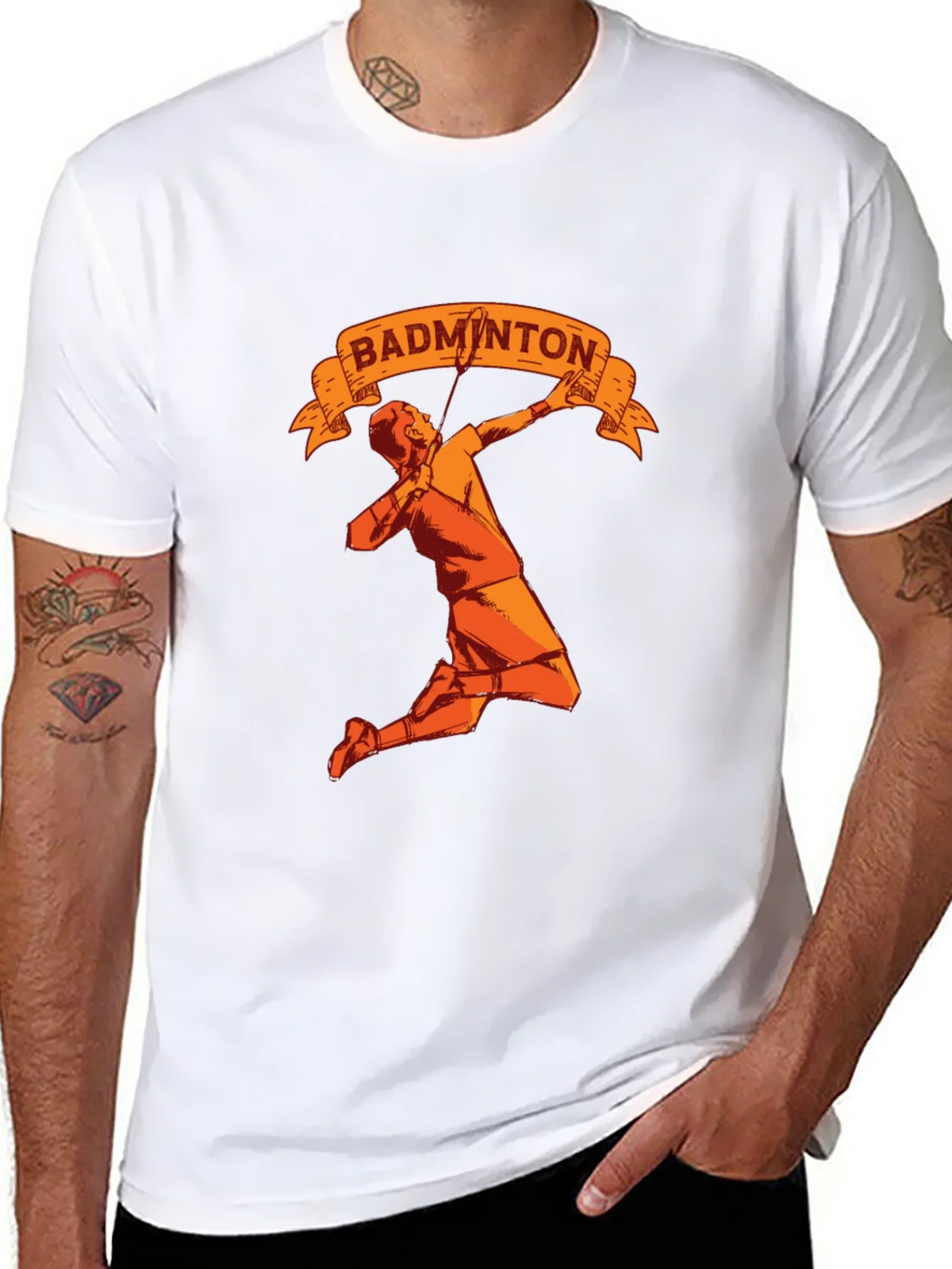 Badminton Player Graphic Tee - Sporty Black T-Shirt product image 7