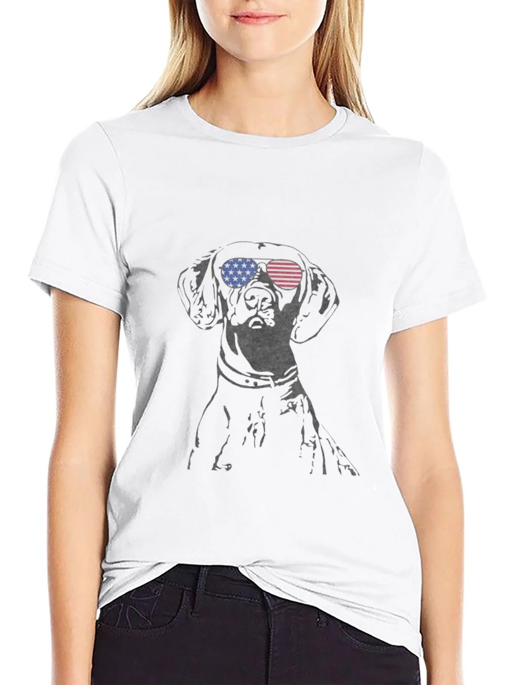 Dog with USA Flag Sunglasses Mens Tee product image 8