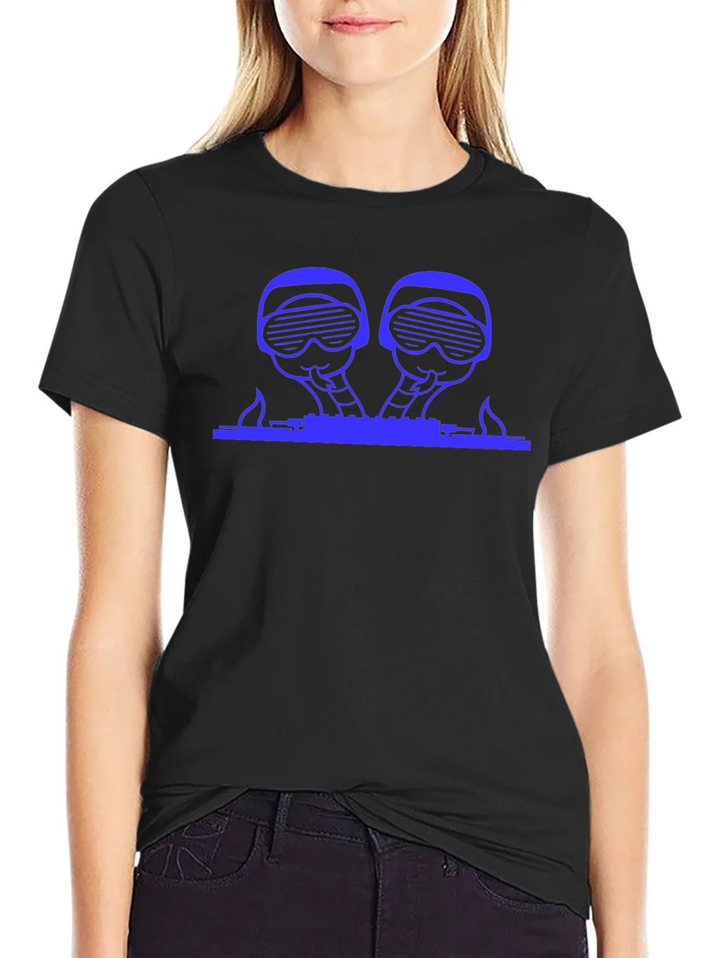 Blue Graphic DJ T-Shirt - Black Crew Neck Tee product image 2