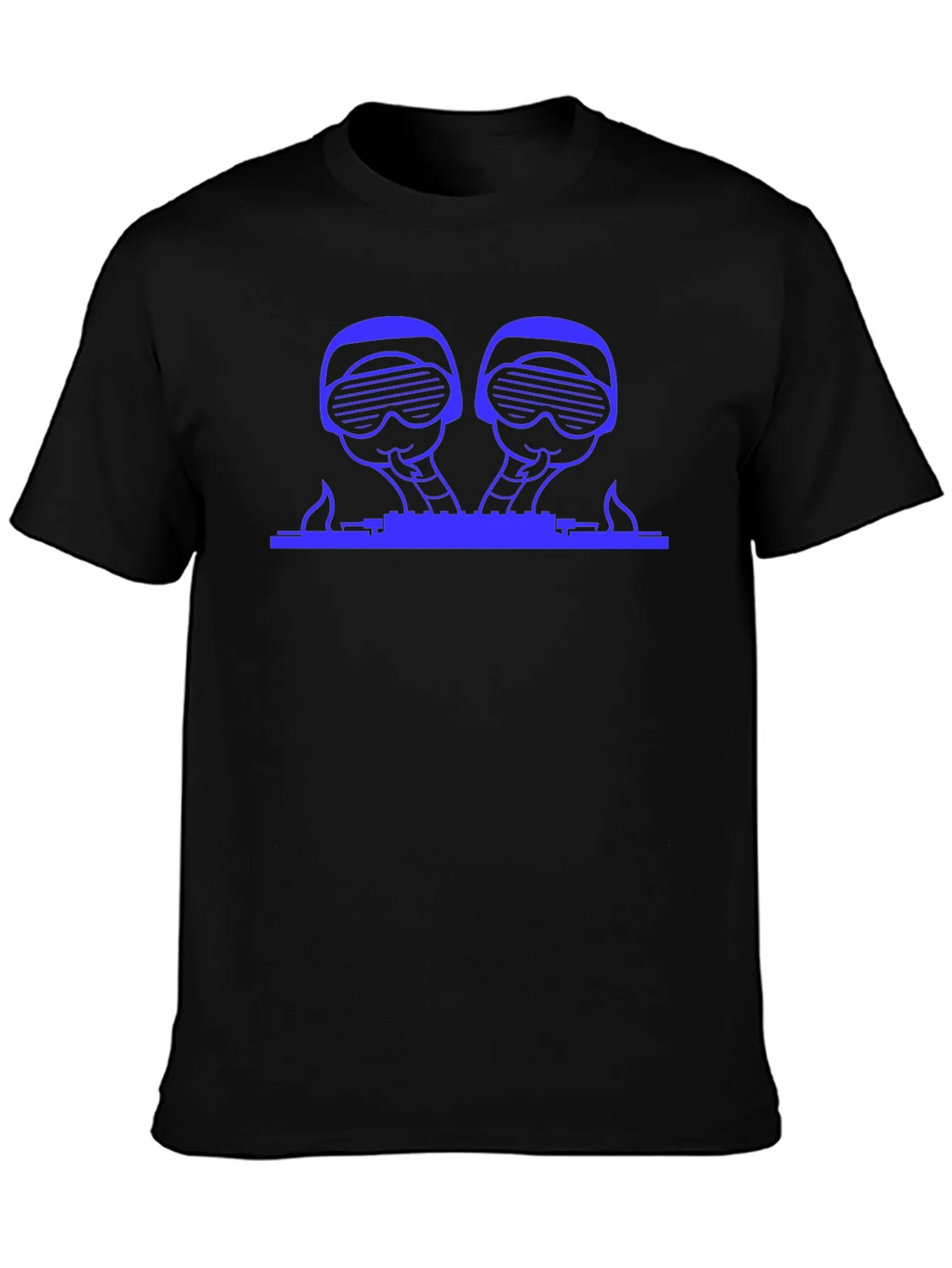 Blue Graphic DJ T-Shirt - Black Crew Neck Tee product image 3